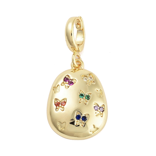 

PandaHall Brass with Cubic Zirconia Pendants, Oval with Butterfly Pattern Charms, Real 18K Gold Plated, 20x14.5x3.5mm, Hole: 5x6mm...