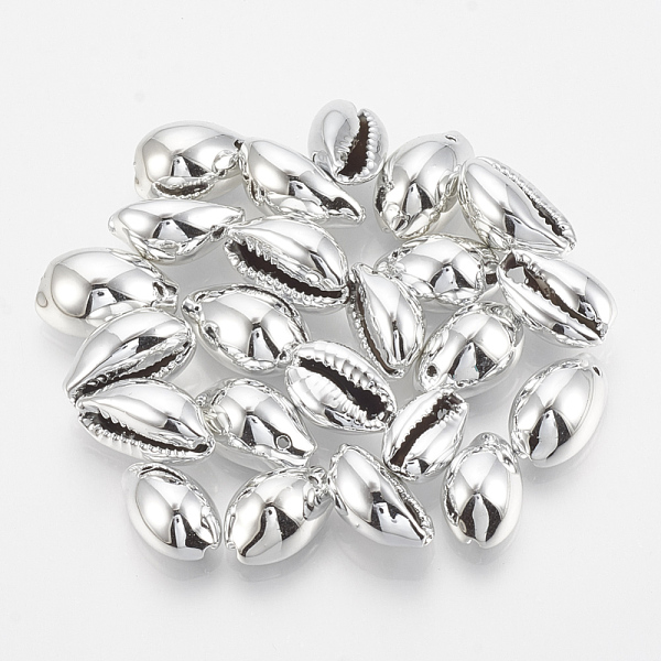 

PandaHall Plated Cowrie Shell Pendants, Platinum, 12~16x8~10x6~8mm, Hole: 1mm Cowrie Shell Shell Shape