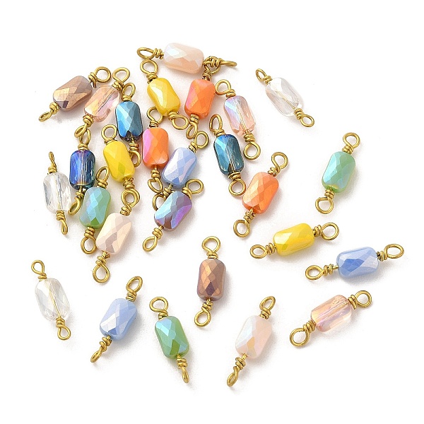 Faceted Glass Connector Charms