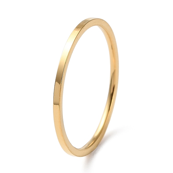 

PandaHall Ion Plating(IP) 304 Stainless Steel Simple Plain Band Finger Ring for Women Men, Real 18K Gold Plated, Size 7, Inner Diameter...