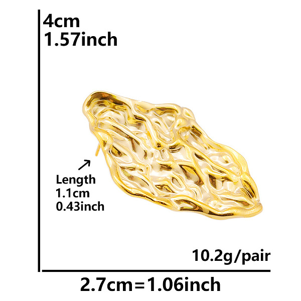 

PandaHall Geometric Irregular Earrings Stainless Steel 18k Studs Jewelry Accessories Stainless Steel