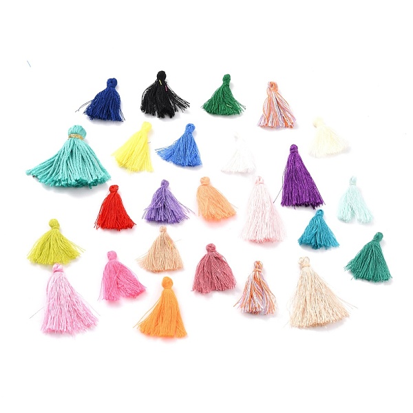 

PandaHall Polyester Tassel Pendants, Mixed Color, 30~45x15~30x4~10mm Polyester Multicolor