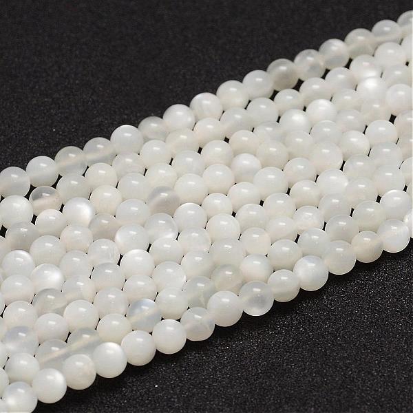 

PandaHall Natural White Moonstone Beads Strands, Grade A, Round, White, 6mm, Hole: 0.8mm, about 61pcs/strand White Moonstone Round White