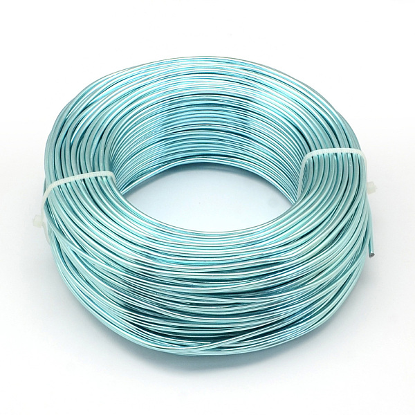 PandaHall Round Aluminum Wire, Bendable Metal Craft Wire, for DIY Jewelry Craft Making, Pale Turquoise, 9 Gauge, 3.0mm, 25m/500g(82...