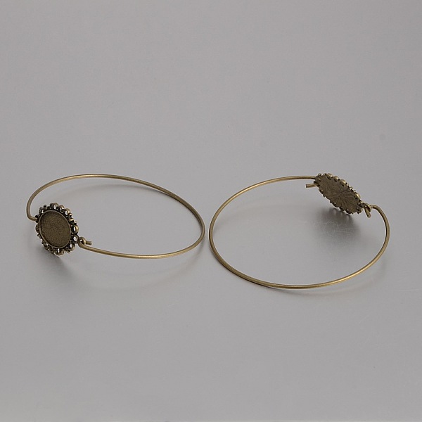 

PandaHall Brass Bangle Making, Blank Bangle Base, Oval Tray, Nickel Free, Antique Bronze, 69mm, Tray: 13x18mm Brass