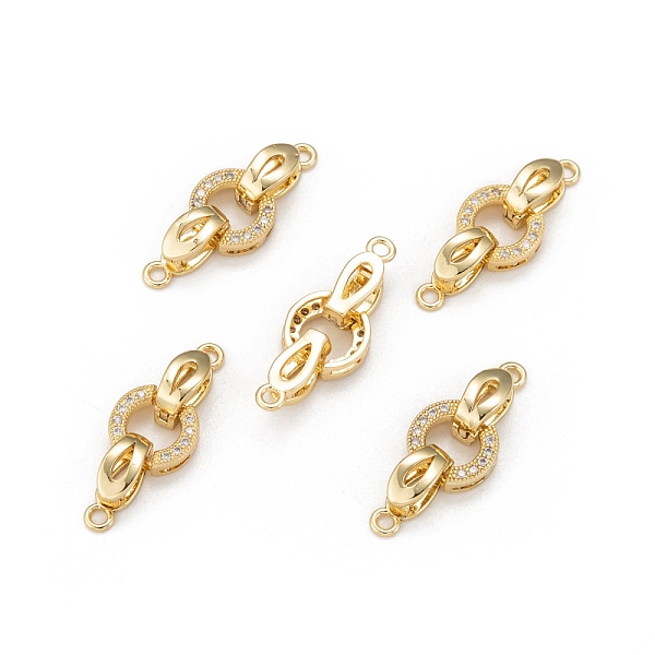 

PandaHall Brass Micro Pave Cubic Zirconia Fold Over Clasps, Oval, Clear, Real 18K Gold Plated, 25.5mm, Hole: 1.2mm Brass+Cubic Zirconia...