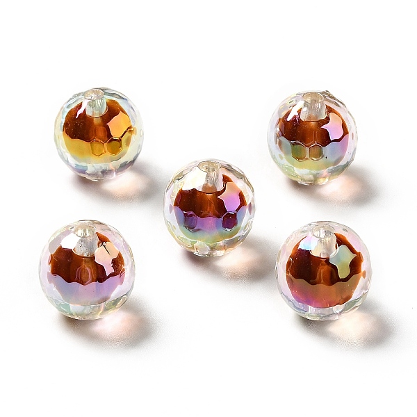 

PandaHall Two Tone UV Plating Rainbow Iridescent Acrylic Beads, Round, Coffee, 16x16mm, Hole: 3~3.1mm Acrylic Round Brown