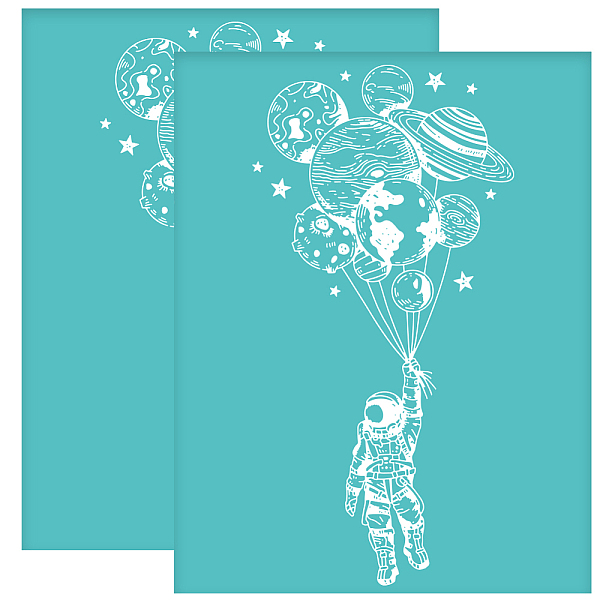 

PandaHall Self-Adhesive Silk Screen Printing Stencil, for Painting on Wood, DIY Decoration T-Shirt Fabric, Turquoise, Spaceman Pattern...