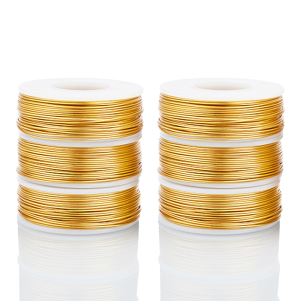 

PandaHall BENECREAT Round Aluminum Wire, with Iron Side Cutting Pliers, Gold, 20 Gauge, 0.8mm, 36m/roll, 6 rolls Aluminum Round Gold