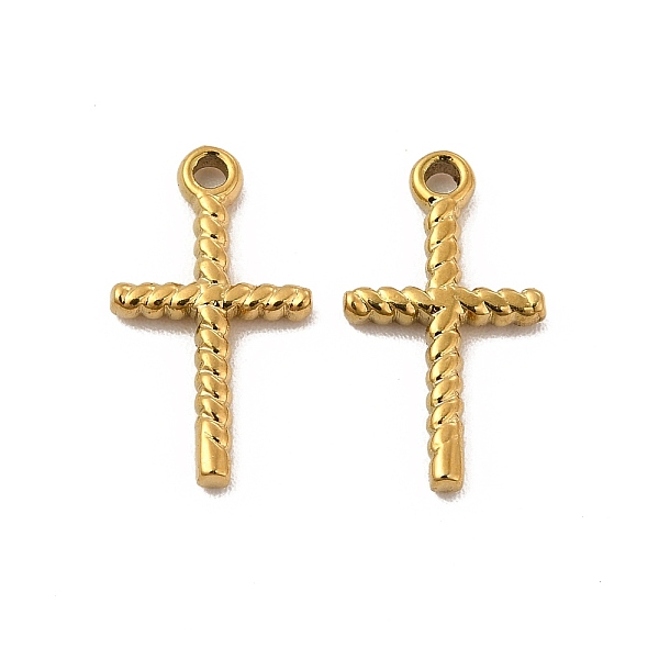 

PandaHall Ion Plating(IP) 304 Stainless Steel Pendants, Cross Charm, Golden, 15x8.5x1.5mm, Hole: 1.2mm 304 Stainless Steel Cross