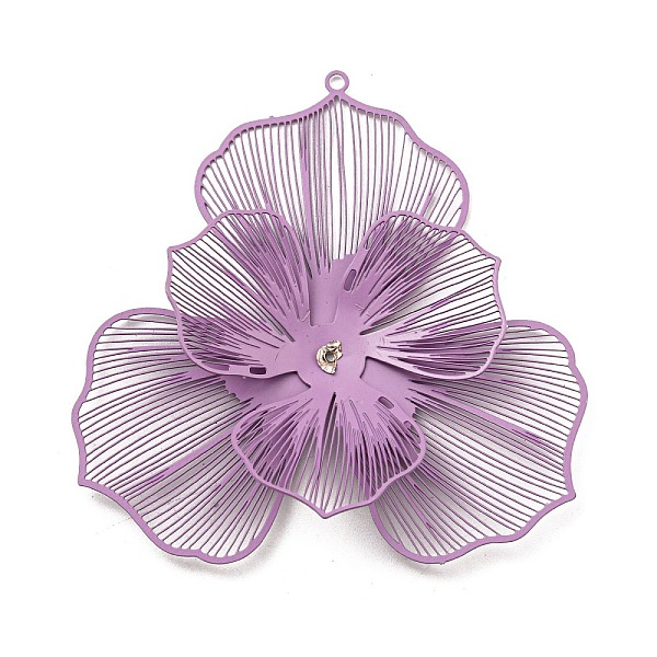 

PandaHall Spray Printed 430 Stainless Steel Big Pendants, Etched Metal Embellishments, Flower Charm, Medium Purple, 50x49.5x8mm, Hole: 1.5mm...