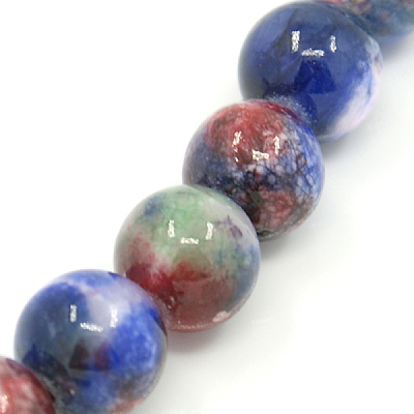 

PandaHall Natural Persian Jade Beads Strands, Dyed, Round, Marine Blue, 6mm, Hole: 1mm, about 62pcs/strand, 16 inch Persian Jade Round Blue