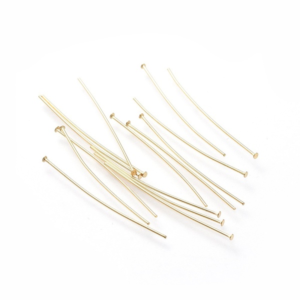 

PandaHall 304 Stainless Steel Flat Head Pins, Golden, 35x0.7mm, Head: 1.5mm 304 Stainless Steel
