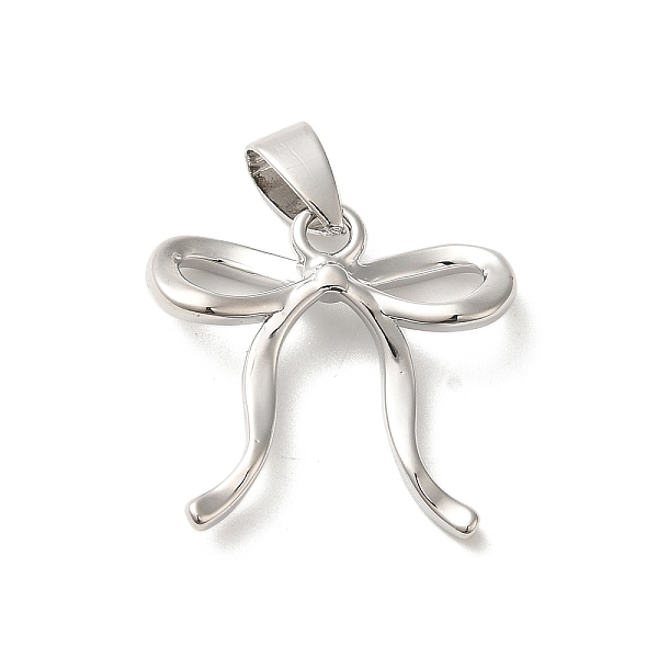 

PandaHall Brass Pendants, Bowknot, Platinum, 23x23.5x3mm, Hole: 7x3.5mm Brass Bowknot