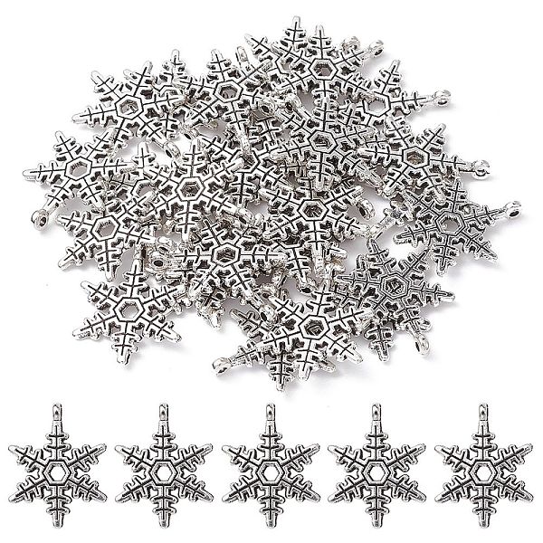

PandaHall Christmas Snowflake Tibetan Style Alloy Pendants, Lead Free and Cadmium Free, Antique Silver, 23x17.5mm, Hole: 1.5mm Alloy...