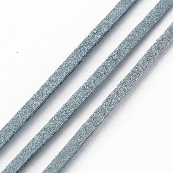 

PandaHall Faux Suede Cords, Faux Suede Lace, Light Steel Blue, 1/8 inch(3mm)x1.5mm, about 100yards/roll(91.44m/roll) Faux Suede Blue