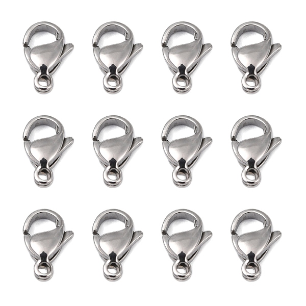 

PandaHall Polished 316 Surgical Stainless Steel Lobster Claw Clasps, Parrot Trigger Clasps, Stainless Steel Color, 11x7x3.5mm, Hole: 1mm 316...