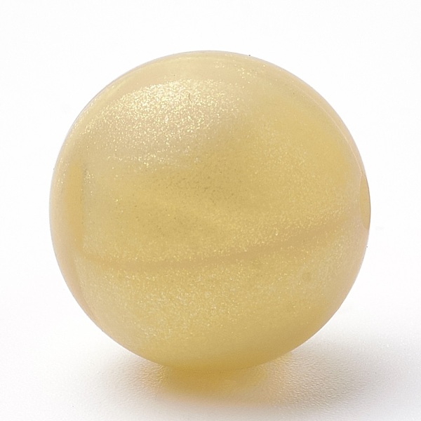 

PandaHall Food Grade Eco-Friendly Silicone Beads, Round, Goldenrod, 14~15mm, Hole: 2mm Silicone Round Gold