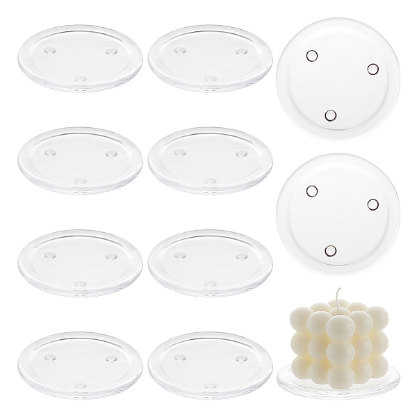 

PandaHall Glass Candle Holder, Centerpiece Plate, Flat Round, Clear, 9.9x1.25cm, Inner Diameter: 7.8cm Glass Flat Round Clear