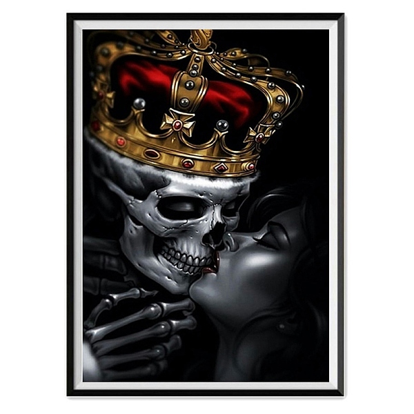 

PandaHall DIY 5D Diamond Painting Halloween Canvas Kits, with Resin Rhinestones, Diamond Sticky Pen, Tray Plate and Glue Clay, Skull Pattern...