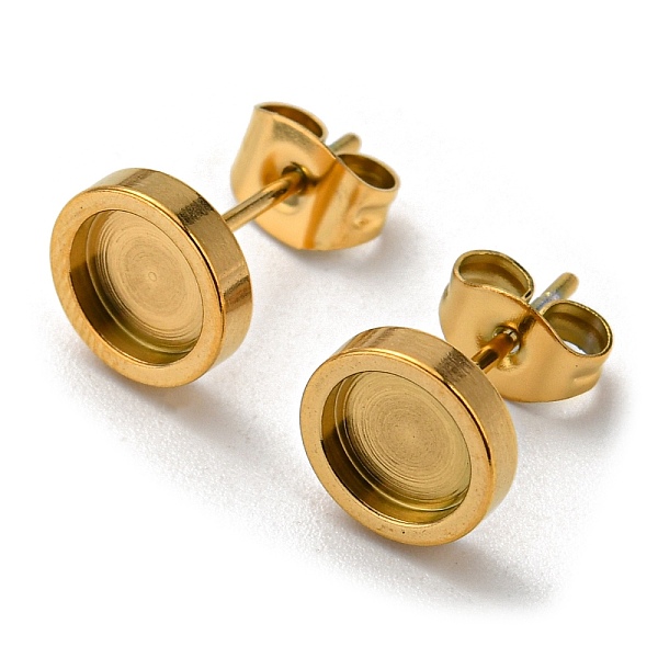 

PandaHall Ion Plating(IP) 304 Stainless Steel Stud Earring Settings, Flat Round, Golden, 8x2mm, Tray: 6mm, Pin: 0.7mm 304 Stainless Steel...