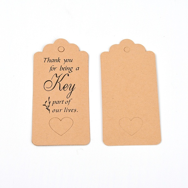 

PandaHall Kraft Paper Card, with Hemp Cord, Rectangle, Tan, 95x45x0.5mm, Hole: 5mm Paper Rectangle Orange
