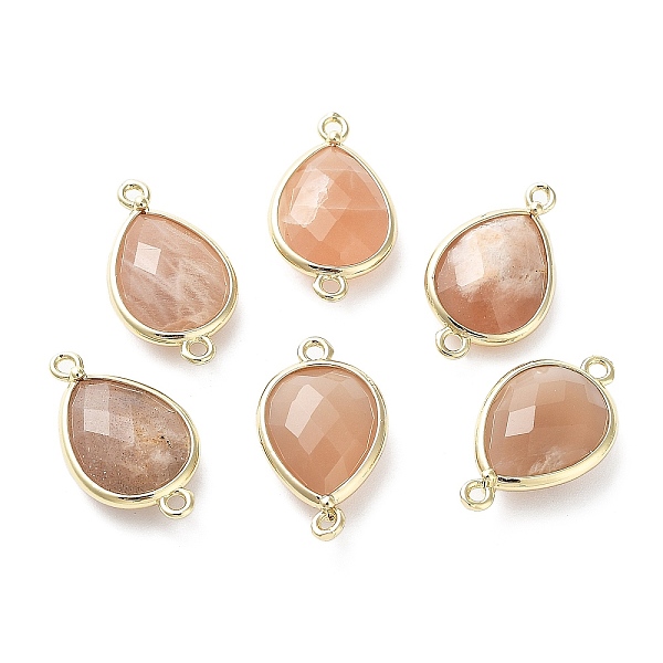 

PandaHall Natural Sunstone Links connectors, with Golden Tone Brass Findings, Teardrop, 22x12x5mm, Hole: 1.6mm Sunstone Teardrop
