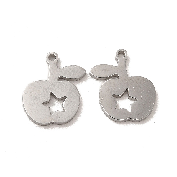 

PandaHall 304 Stainless Steel Charms, Apple with Star, Stainless Steel Color, 15x13x1.4mm, Hole: 1.4mm 304 Stainless Steel Fruit