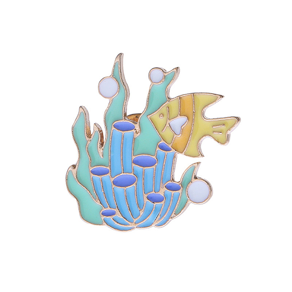 

PandaHall Ocean Theme Enamel Pin, Golden Alloy Badge for Backpack Clothes, Fish Pattern, 35x25mm Alloy+Enamel Fish