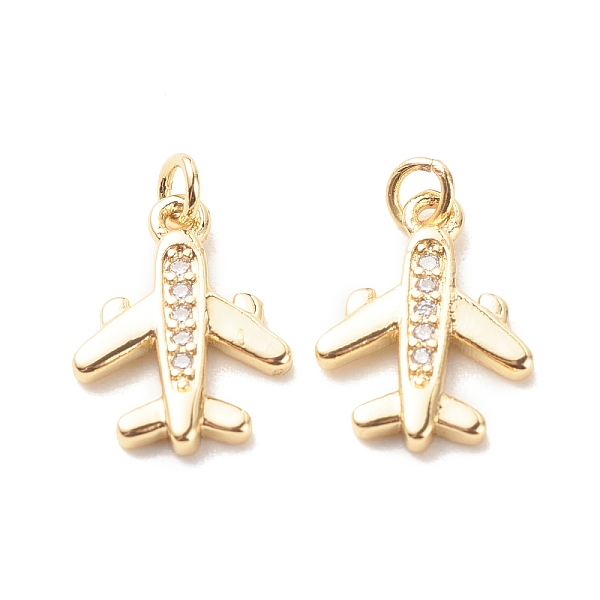 

PandaHall Brass Micro Pave Clear Cubic Zirconia Pendants, with Jump Ring, Cadmium Free & Lead Free, Airplane, Real 18K Gold Plated...