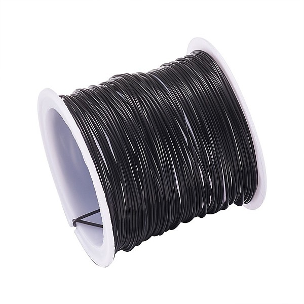PandaHall Round Copper Wire Copper Beading Wire for Jewelry Making, Long-Lasting Plated, Black, 20 Gauge, 0.8mm, about 26.24 Feet(8m)/roll...