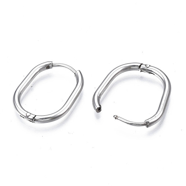 

PandaHall 201 Stainless Steel Huggie Hoop Earrings, with 304 Stainless Steel Pins, Oval, Stainless Steel Color, 20x15x2mm, Pin: 0.7mm 201...