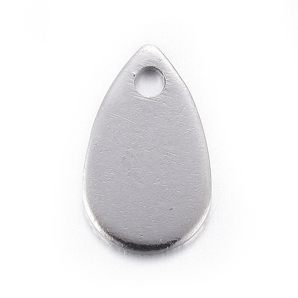 

PandaHall Stainless Steel Charms, teardrop, Stamping Blank Tag, Stainless Steel Color, 10x6x0.6mm, Hole: 1.2mm Stainless Steel Teardrop
