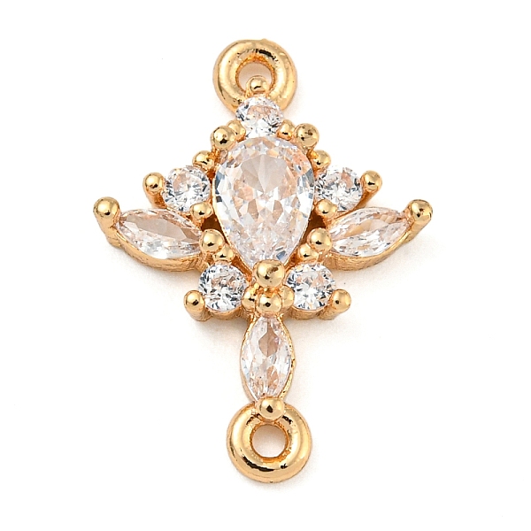 Verbindungsanhänger mit durchsichtigem Zirkonia-Pavé aus Messing
