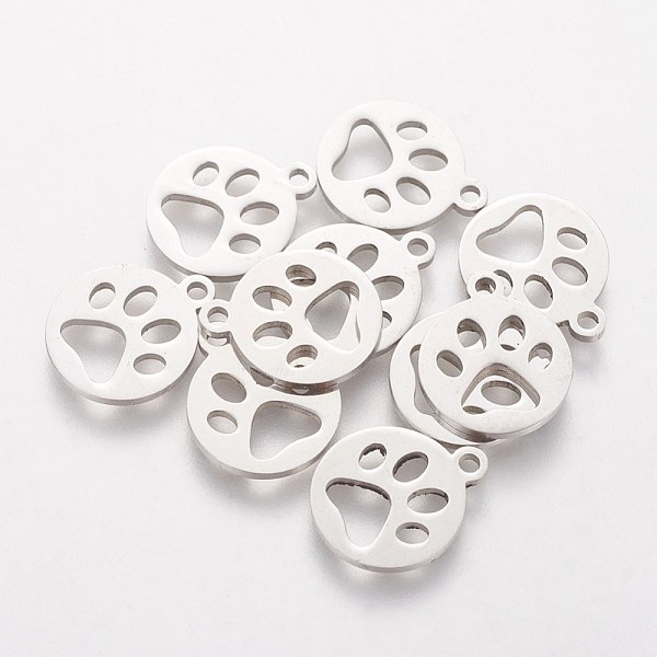 

PandaHall 304 Stainless Steel Charms, Flat Round with Animal Claw, Stainless Steel Color, 14x12x1.2mm, Hole: 1.5mm 304 Stainless Steel Flat...