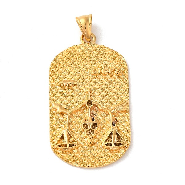 

PandaHall 316L Surgical Stainless Steel Big Pendants, Real 18K Gold Plated, Oval with Constellations Charm, Libra, 53x29x4mm, Hole: 8x5mm...