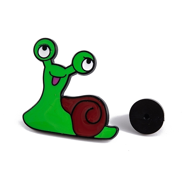 

PandaHall Enamel Pins, Black Alloy Brooches for Backpack Clothes, Snail, 27.5x29x1.5mm Alloy+Enamel Snail