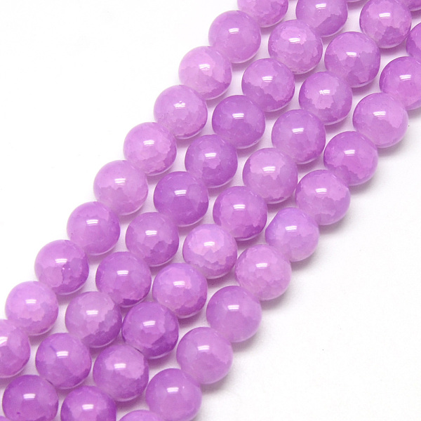 

PandaHall Baking Painted Crackle Glass Bead Strands, Round, Medium Orchid, 8mm, Hole: 1.3~1.6mm, about 100pcs/strand, 31.4 inch Glass Round..., Purple