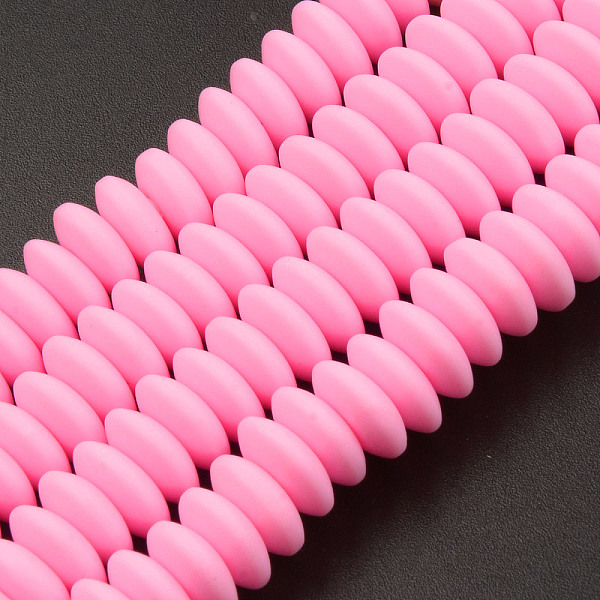 

PandaHall Handmade Polymer Clay Beads Strands, Flat Round, Hot Pink, 8.5~9x3.5mm, Hole: 1.6mm, about 112pcs/strand, 15.75 inch~16.14 inch...