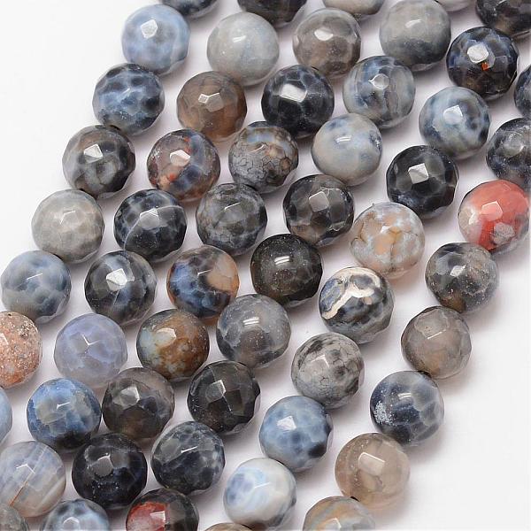 

PandaHall Natural Fire Crackle Agate Bead Strands, Round, Grade A, Faceted, Dyed & Heated, Black, 8mm, Hole: 1mm, about 47pcs/strand, 15...