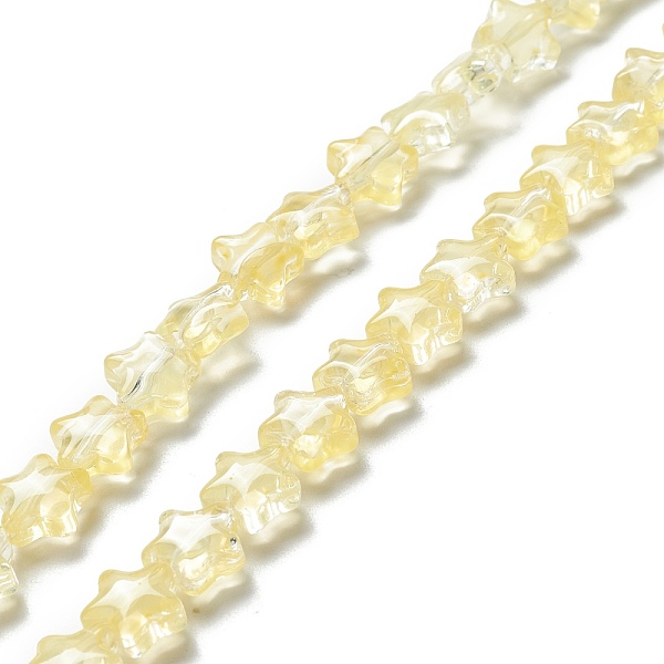 

PandaHall Transparent Glass Beads Strand, Star, Yellow, 8~8.5x8~8.5x3.5~4mm, Hole: 1mm, about 50pcs/strand, 14.25~15.35 inch(36.2~39cm)...