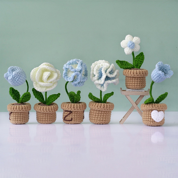 

PandaHall DIY Pot Flower Display Doll Decoration Crochet Kit, Including Cotton Thread, Crochet Hook Needle, Knit Needle, Locking Stitch...