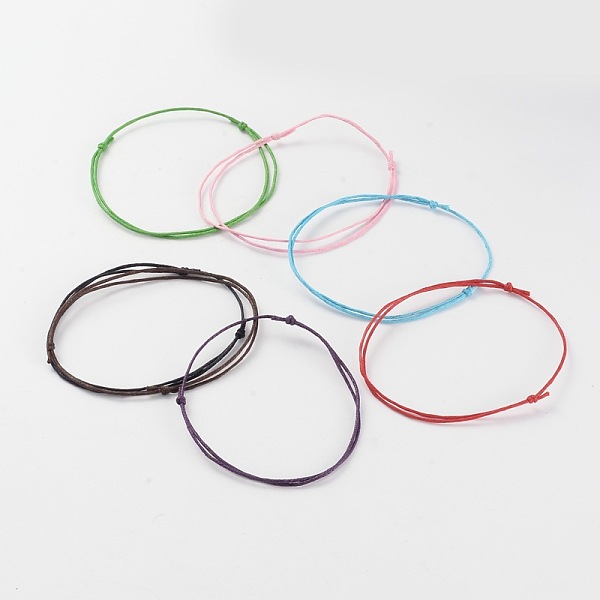 

PandaHall Adjustable Waxed Cord Bracelets, Mixed Color, 50~100mm(2 inch~3-7/8 inch) Waxed Cord Multicolor