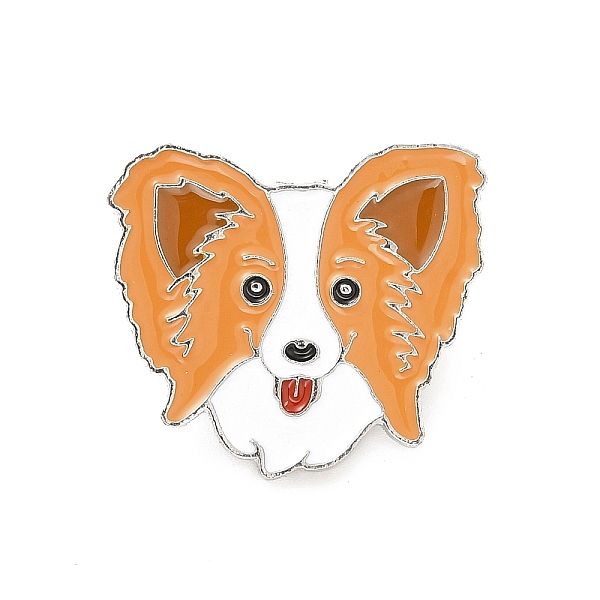 

PandaHall Dog Enamel Pin with Brass Butterfly Clutches, Alloy Badge for Backpack Clothing, Papillon, 24x27.5x10mm, Pin: 1.1mm Alloy+Enamel...