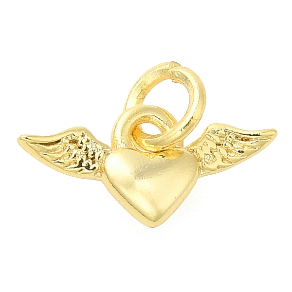 Heart With Wing Rack Plating Brass Pendants Charms