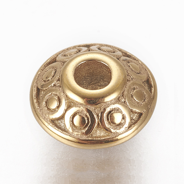 

PandaHall 304 Stainless Steel Spacer Beads, Rondelle, Golden, 8x4mm, Hole: 2mm 304 Stainless Steel Rondelle