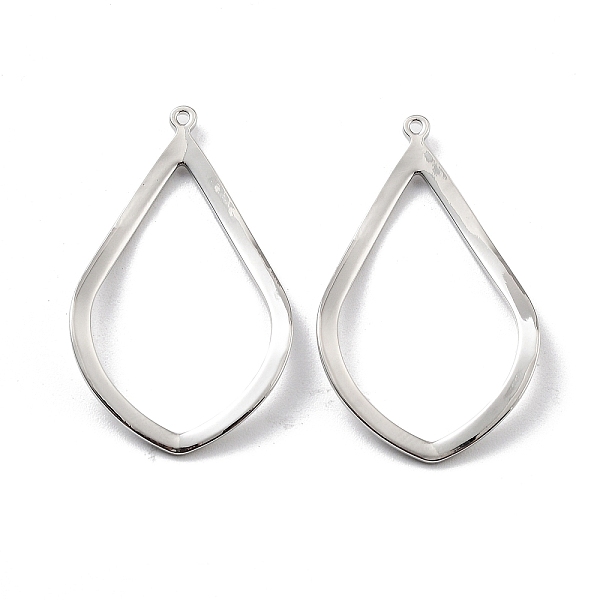 

PandaHall Brass Pendants, Teardrop, Platinum, 32x19x1.5mm, Hole: 1mm Brass Teardrop