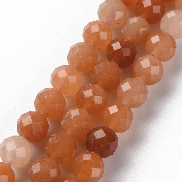 

PandaHall Natural Red Aventurine Beads Strands, Round, Faceted, 8mm, Hole: 1.2mm, about 49~50pcs/strand, 15.35 inch(39cm) Red Aventurine...