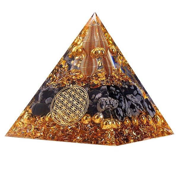

PandaHall Black Stone Crystal Pyramid Decorations, Healing Angel Crystal Pyramid Stone Pyramid, for Healing Meditation, 60x60x65mm Black..., Multicolor