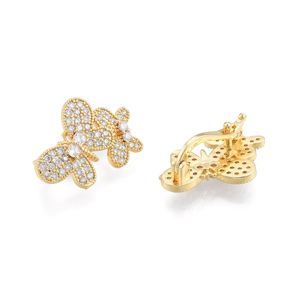 

PandaHall Brass Pave Clear Cubic Zirconia Twister Clasps, Butterfly, Real 18K Gold Plated, 23x17.5x10mm, Hole: 1.2mm Brass+Cubic Zirconia...